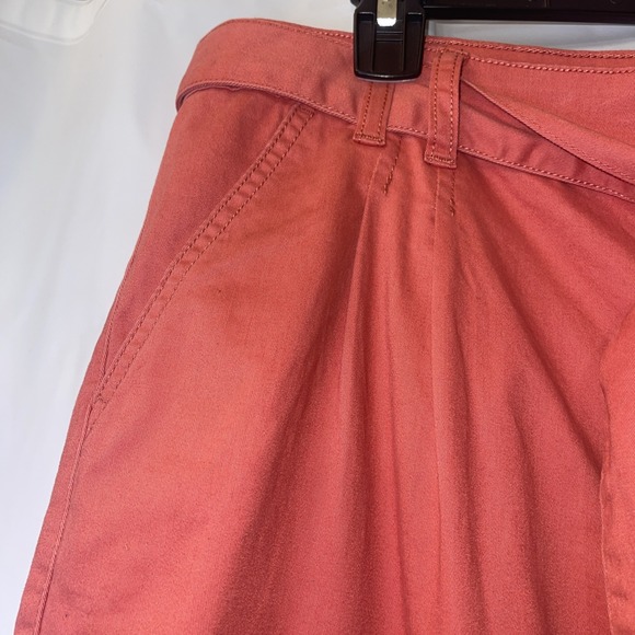 Womens  Time & Tru Size 14 Relaxed Straight Leg High Rise Coral Belt Trouser - Picture 6 of 13